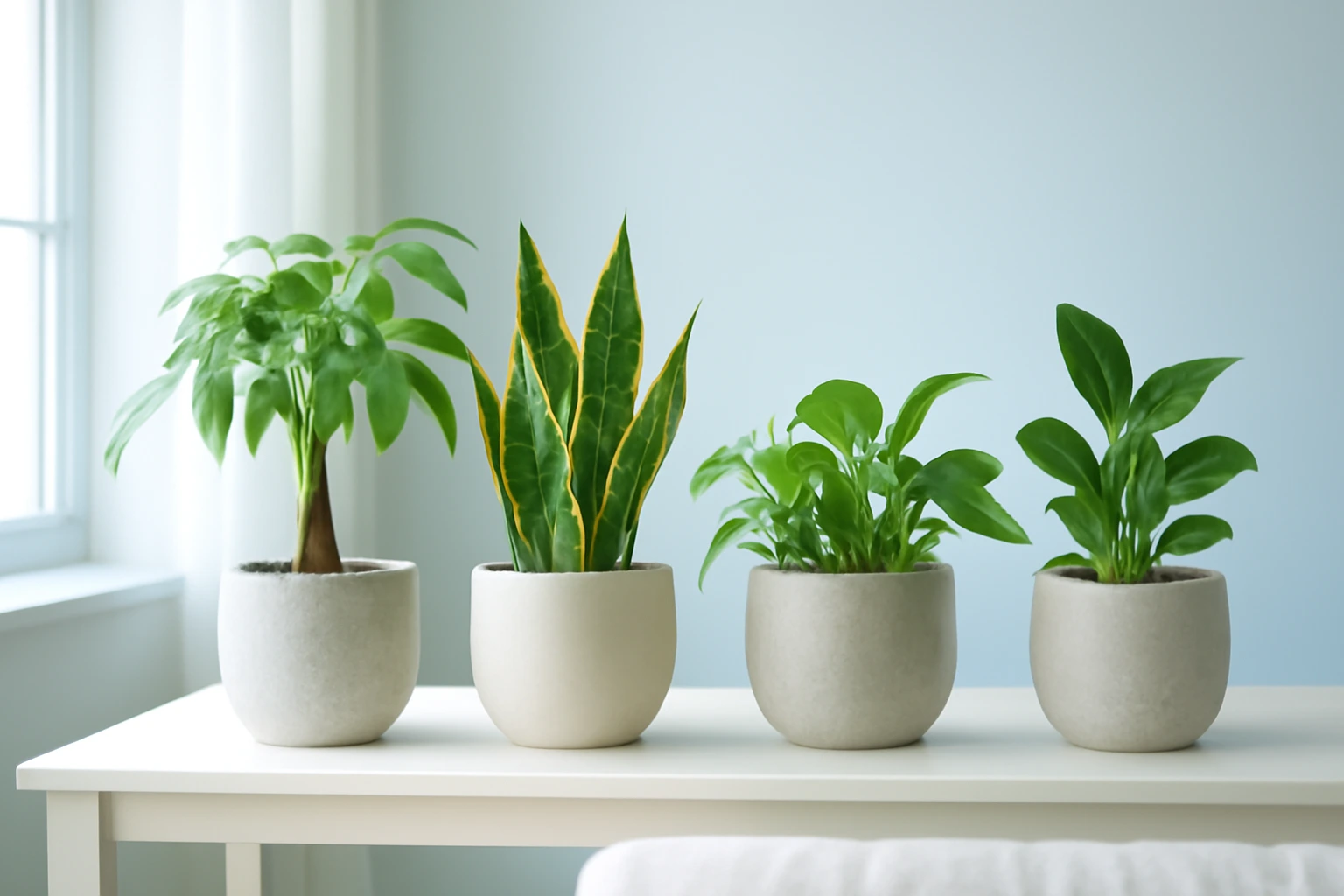 Cây phong thủy phổ biến: kim tiền, lưỡi hổ, trầu bà, ngũ gia bì, phát tài, cau tiểu trâm — ý nghĩa và cách chăm thật