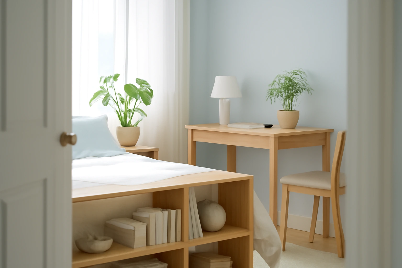 Góc làm việc trong phòng ngủ: tách khu làm và khu ngủ để vẫn ngủ ngon mà không mất chỗ