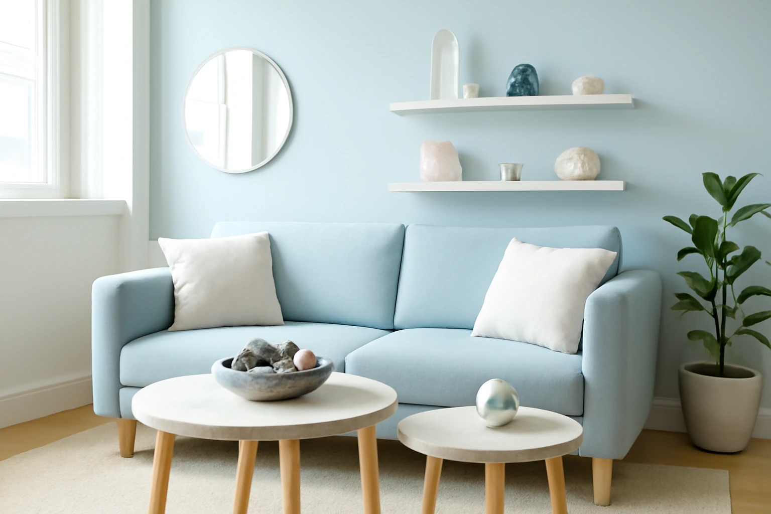 Phòng khách nhỏ dưới 15 m²: bố trí gọn, đồ đa năng, gương mở rộng và giữ lối đi cho thoáng