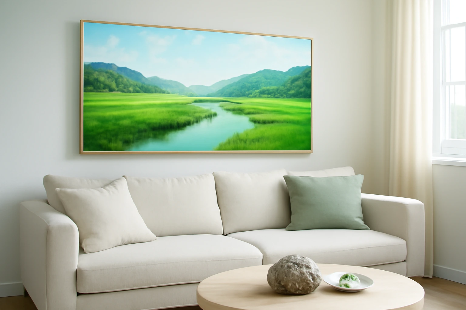 Tranh treo phòng khách: chọn đề tài, kích thước, chiều cao treo và những tranh nên cân nhắc